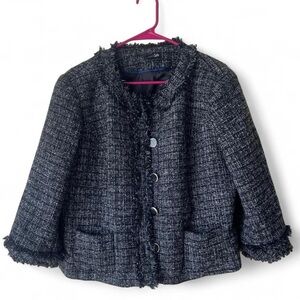 East 5th Black & Gold Tweed Cropped Blazer